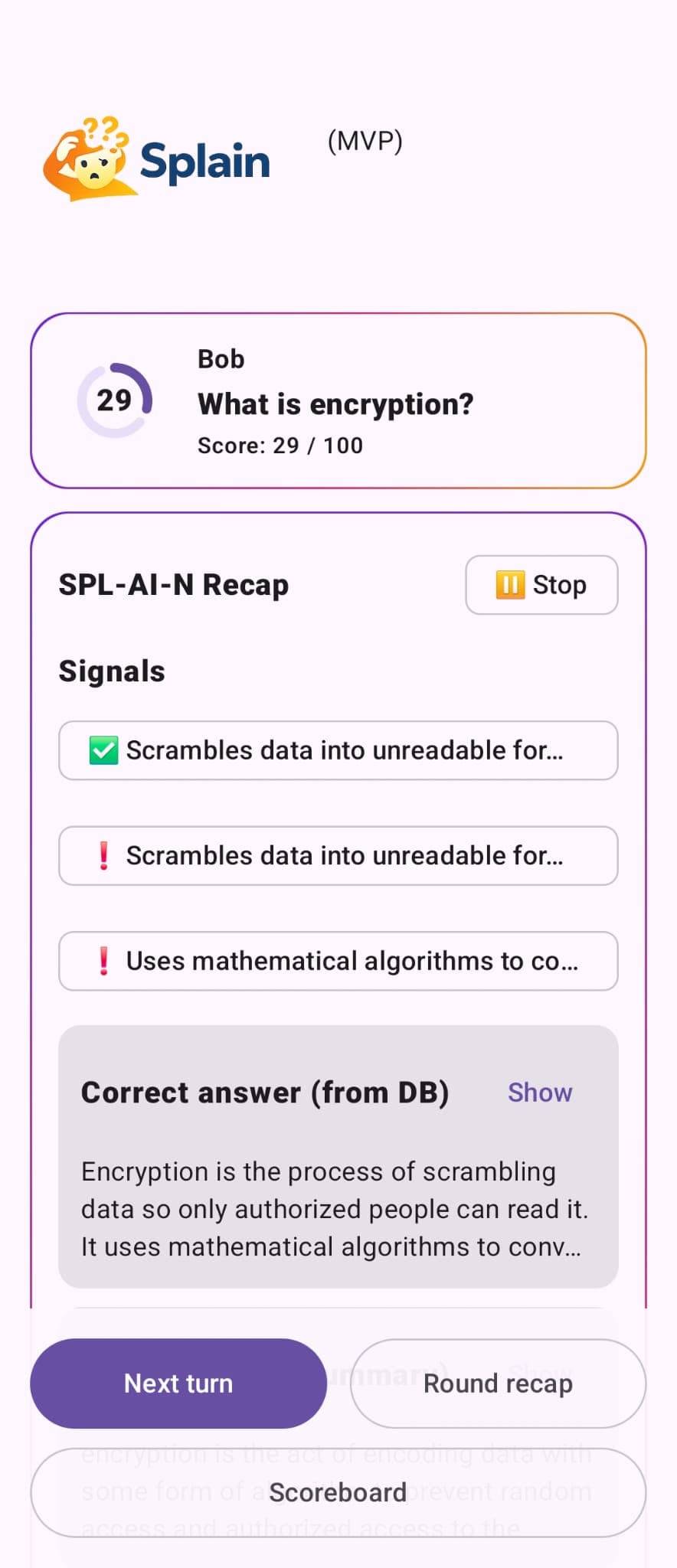 Splain AI Explanation Interface